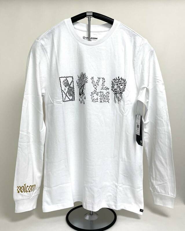 VOLCOM ボルコム A3642200WHT① メンズ XLサイズ 長袖Tシャツ プリントロンティー ロンT ホワイト色 髑髏 ヴォルコム 新品 即決 送料無料