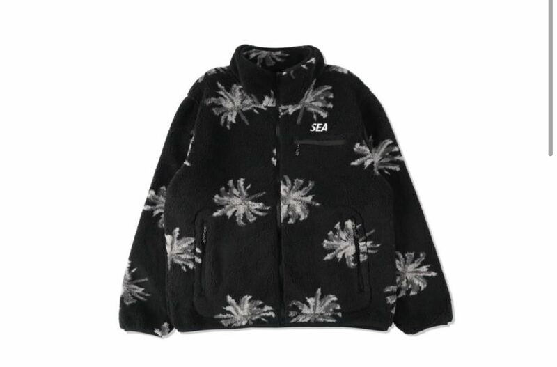 黒L WIND AND SEA Palm Tree (pattern) Fleece Jk フリースジャケット