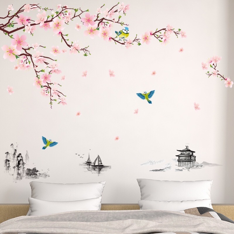 （NO.525）DIY剥がせる壁紙　ウォールステッカー　壁シート　模様替え　壁飾り　雰囲気替え　子供ルーム 　中華風　綺麗な仕上がり 　風景
