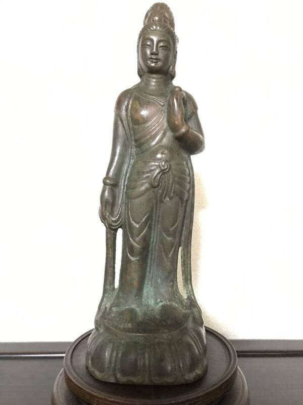銅仏像，H31cm，w11cm.