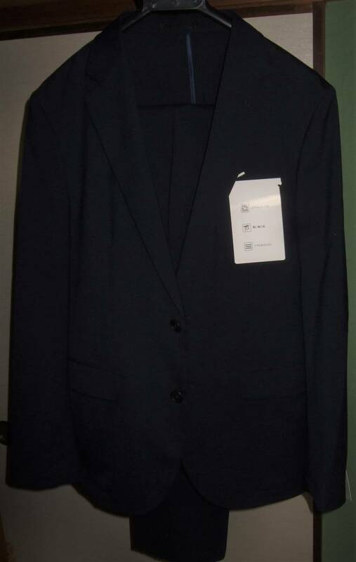 スーツ メンズ ビジネススーツ M 165~175cm ウエスト79 ウォッシャブル 濃青 セットアップ 上下　軽い着心地　akdi21945　
