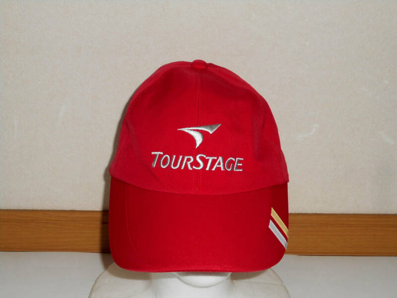 TOURSTAGE ツアーステージ 　キャップ 帽子 ゴルフ 　 赤 　　フリーサイズ（５６－５９ｃｍ）　　　（３F　ハ大