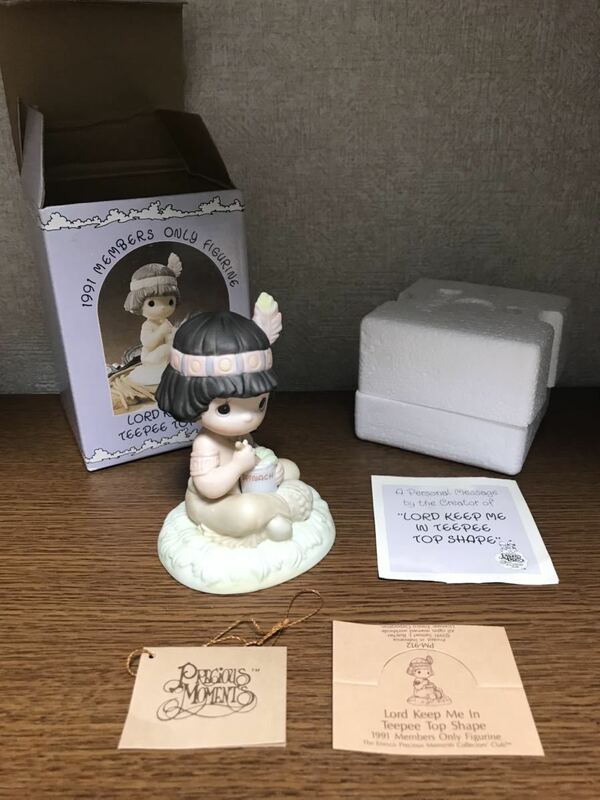 新品未使用(開封品) Precious Moments Last Forever(プレシャスモーメント) PM912【LORD KEEP ME IN TEEPEE TOP SHAPE】送料350円