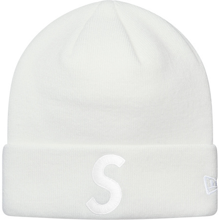 希少★新品本物【白】★New Era S Logo Beanie ニューエラ エスロゴビーニー 正規店購入 シュプリーム 限定 極少 入手困難 Supreme 2017A/W