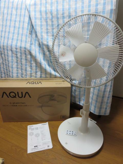 AQUA DC扇風機 リビングタイプリモコン付 白 AQS-L30E