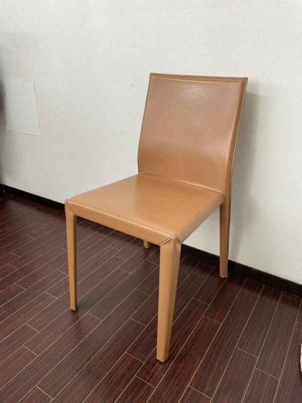 イタリア♪CATTELAN オールレザー チェア MARGOT② カッテラン 総革 高級椅子 定価14万 カッシーナのキャブチェアのようなオールレザー製