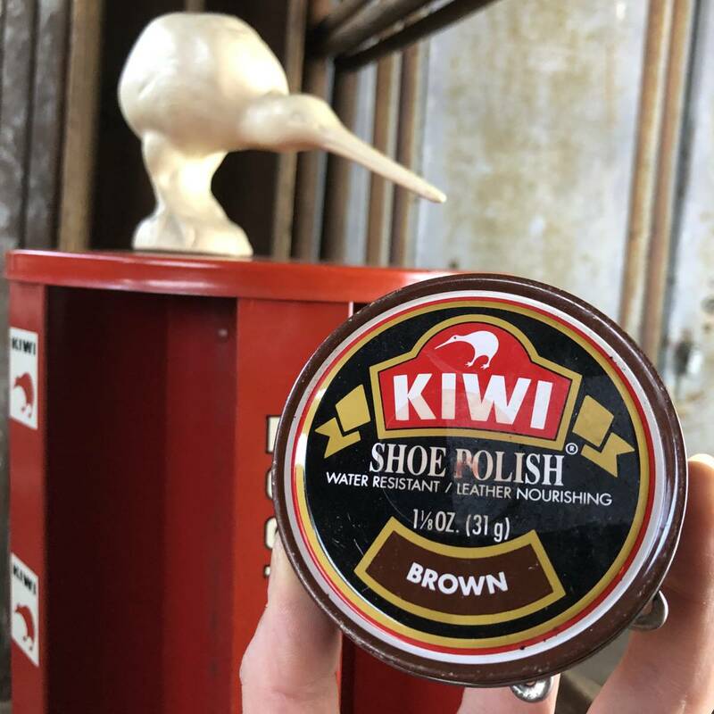 即決価格 KIWI SHOE POLISH ブラウン / キウイ シューポリッシュ ビンテージ缶 革靴 レザー オイル 古着 USA