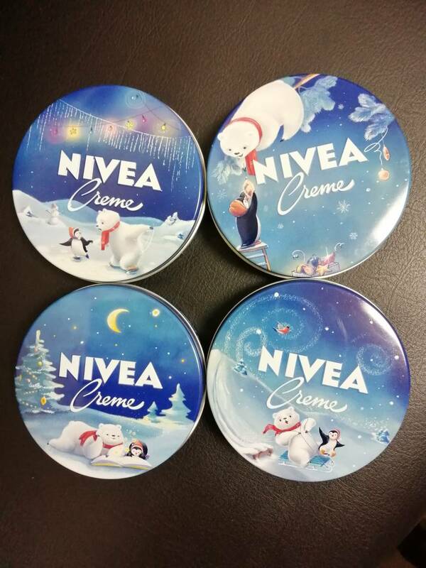 レア 稀少 ニベア NIVEA クリーム ロシア限定デザイン クリスマス 青缶 150ml×4 セット 未使用 送込