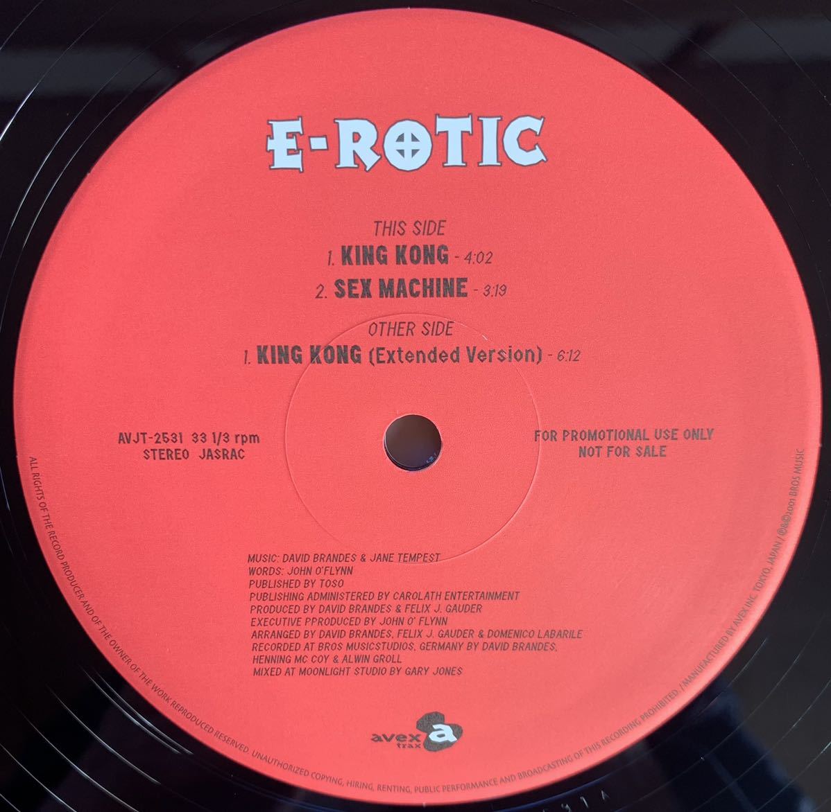 【AVEX 国内プロモ】E-Rotic / King Kong、Sex Machine (AVJT-2531)(Hinoiチーム原曲)
