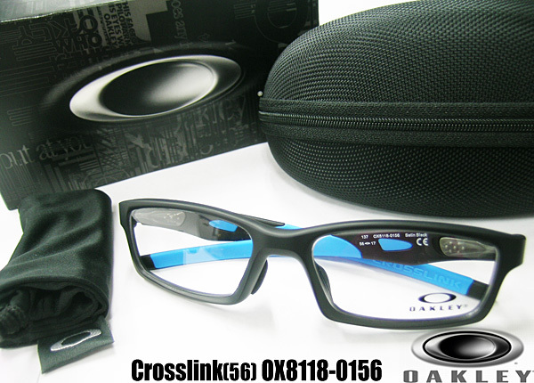 値下 OAKLEYジャパン正規品 眼鏡フレーム クロスリンク CROSSLINK OX8118-0156 サテンブラック×スカイブルー アジアンフィット 度付き可