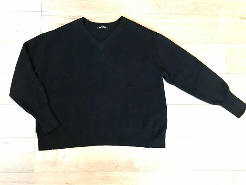 UNITED ARROWS GLR ウールVネックセーター　黒