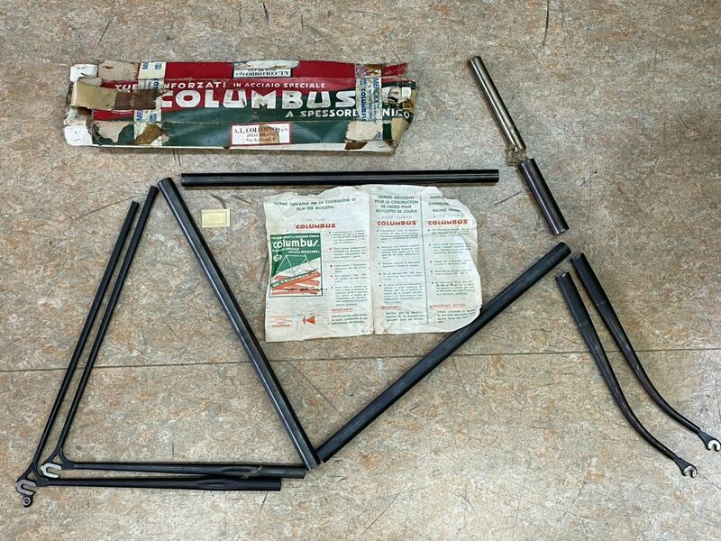 送料込 ビンテージ『コロンブスSL 自転車用クロモリチューブ 11本セット』コロンバス SL パイプ(ステッカー 説明書付き)Vintage colonbus 
