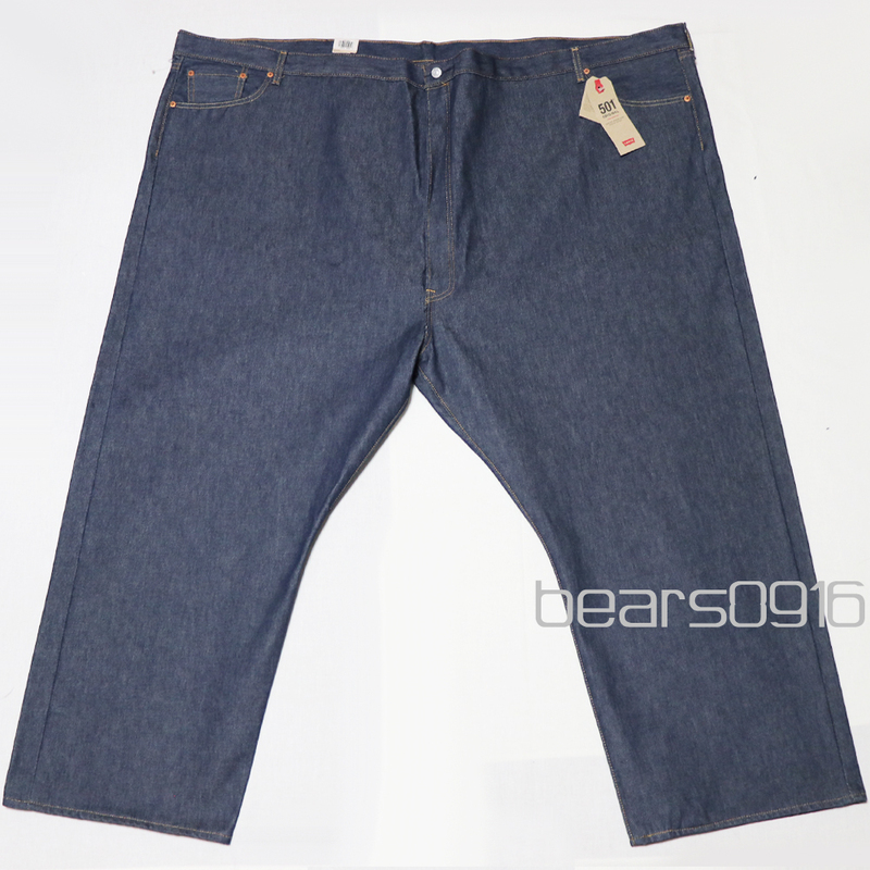 アメリカ購入 新品 Levi's リーバイス 501 最大サイズ 超ビック ジーンズ デニムパンツ リジット 濃紺 インディゴブルー W66 L28