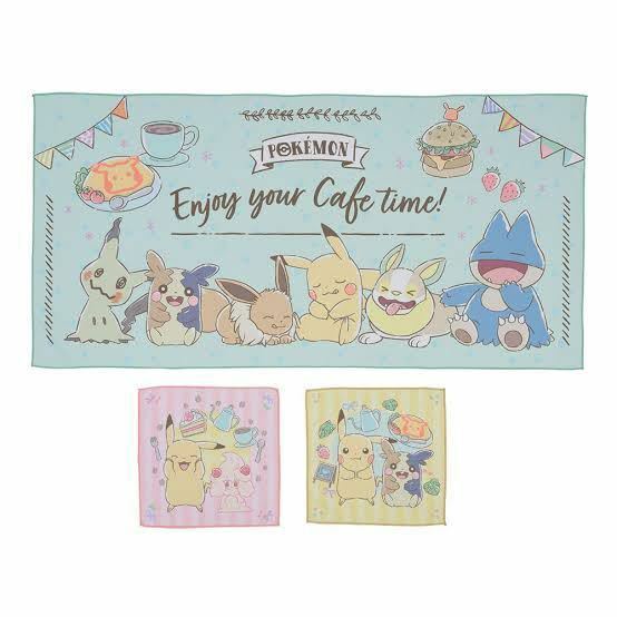 ポケットモンスタープレミアムタオルギフトセット～Cafe～ 大 全長約120×0.5×60cm小 全長約30×0.5×30cm