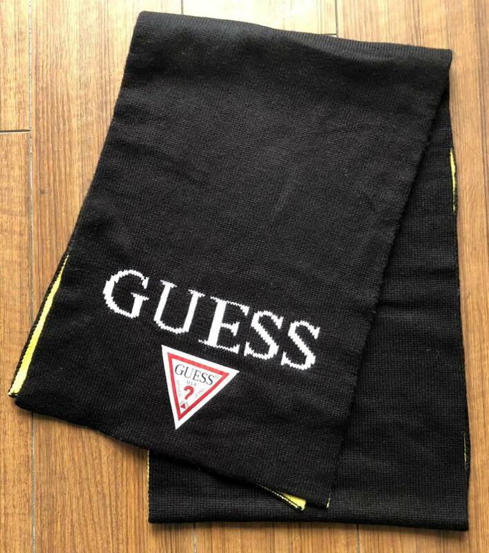 ゲス ジーンズ ビッグロゴ デカロゴ マフラー ツートーン バイカラー　　GUESS JEANS 柳6513