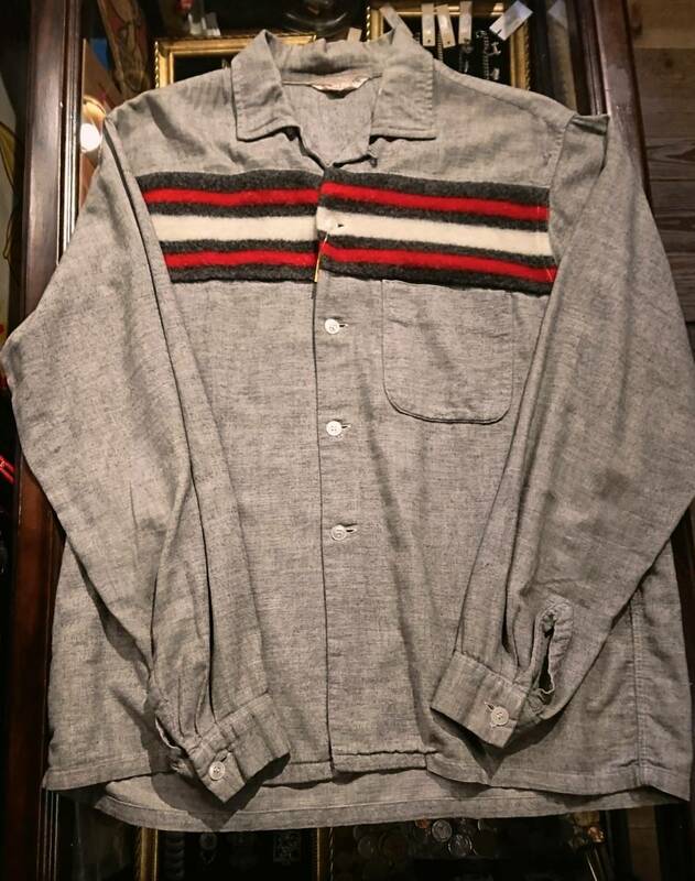 60s vintage flannel shirt ヴィンテージ オールド ネル シャツ オープンカラー ボックス フリース