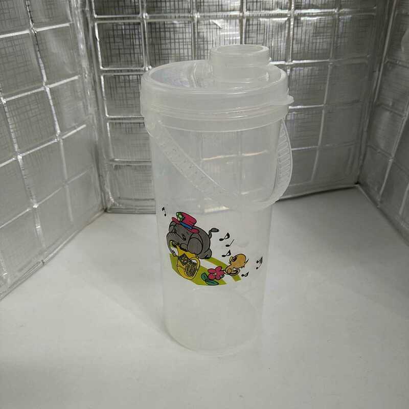 昭和レトロ　新品　プラスチック　水筒　ゾウ柄　当時物　レトロポップ　映画　小道具　インテリア　雑貨　ラスト　象　麦茶入れ　