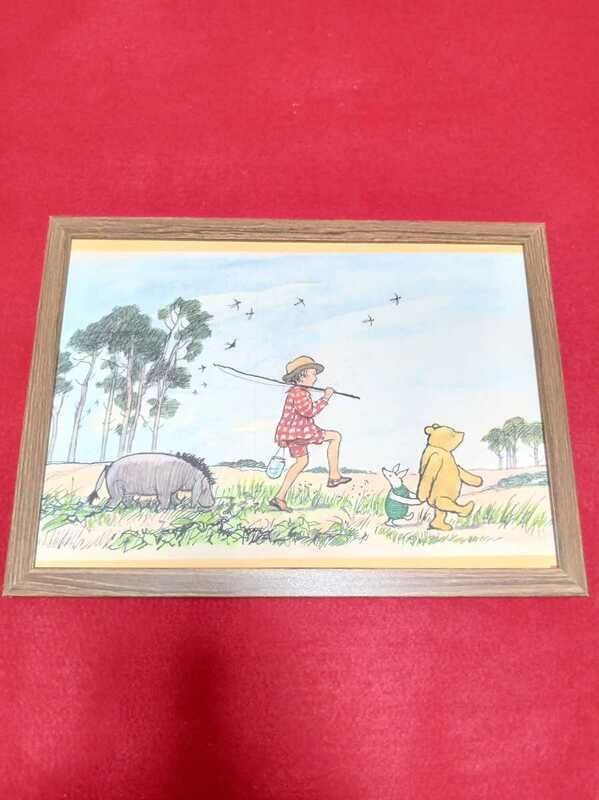 クマのプーさん　掛け額　32×23センチ　　インテリア飾り　　絵画　　