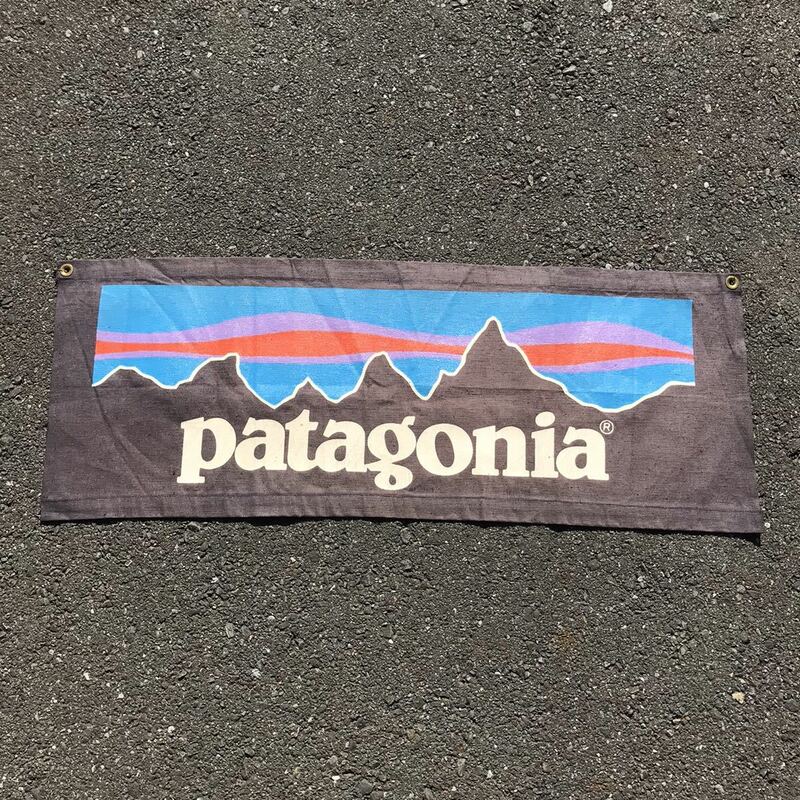 非売品 1990's ビンテージ Patagonia パタゴニア Chouinard シュイナード イクイップメント ドラゴン アウトドア 看板 ディスプレイ バナー