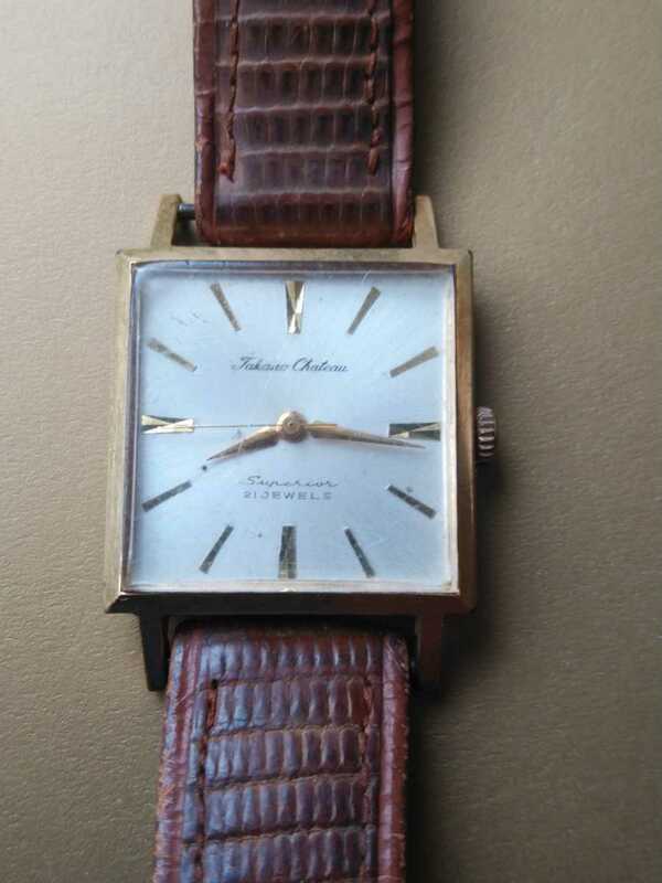 タカノシャトー　　スぺ―リア　21石角型　メンズ手巻き腕時計