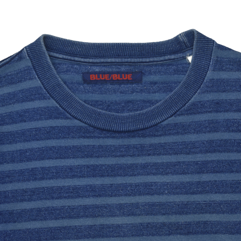ハリウッドランチマーケット BLUE/BLUE ブルーブルー 藍 インディゴ Tシャツ 長袖 ボーダー 日本製 size.2