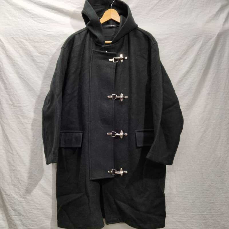 Tibbett　ファイヤーマン　フック　ウール　メルトン　ダッフル　コート　ダークチャコール　英国　イングランド製　fireman coat 40 L 