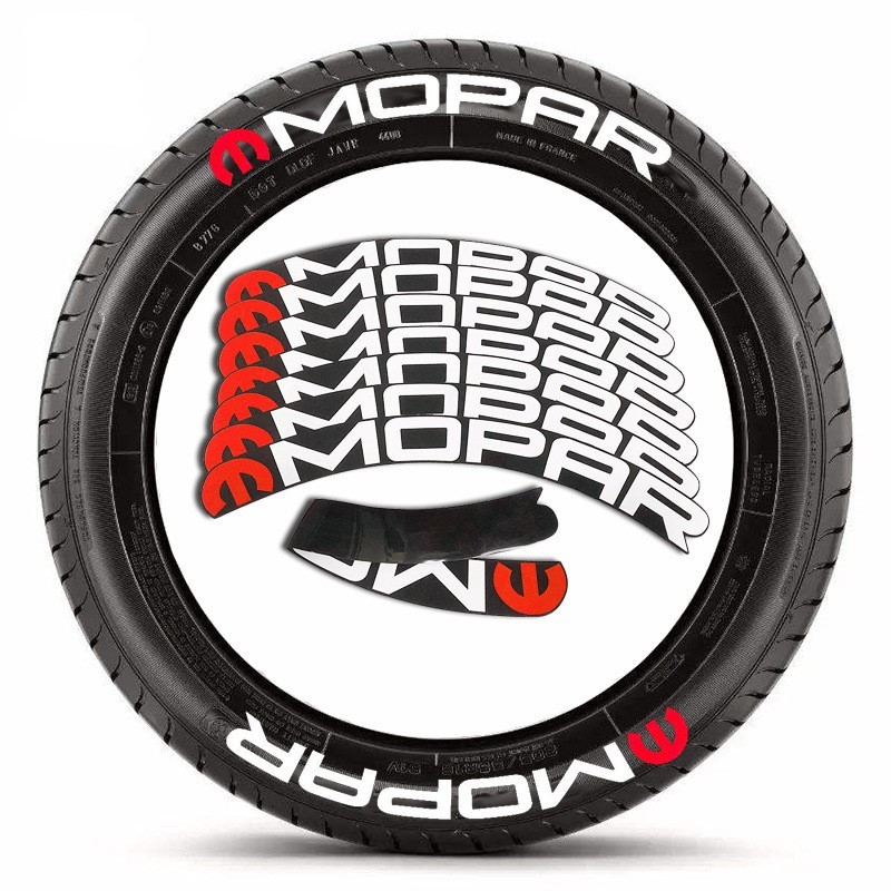 MOPAR モパー タイヤレター ホワイトレター タイヤステッカー レッド