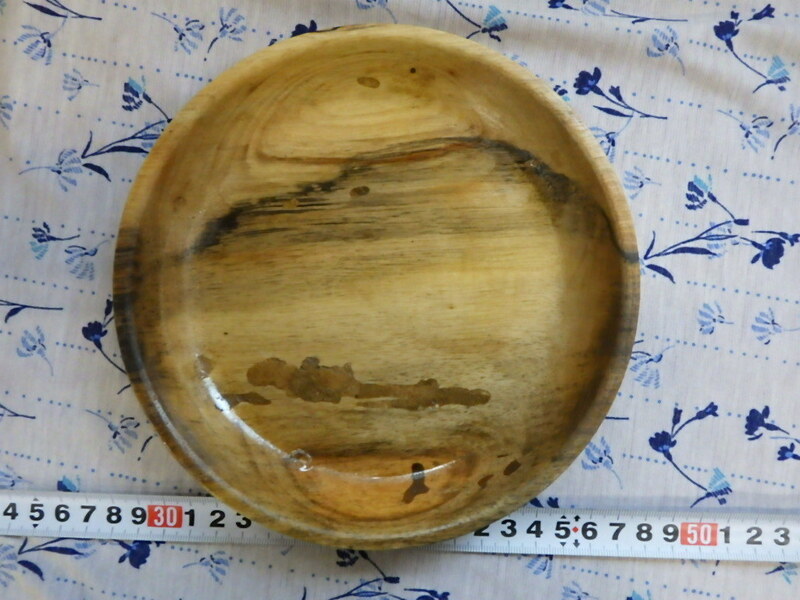  OZ109760☆木工品☆盆☆皿☆材質：柿☆一点物♪