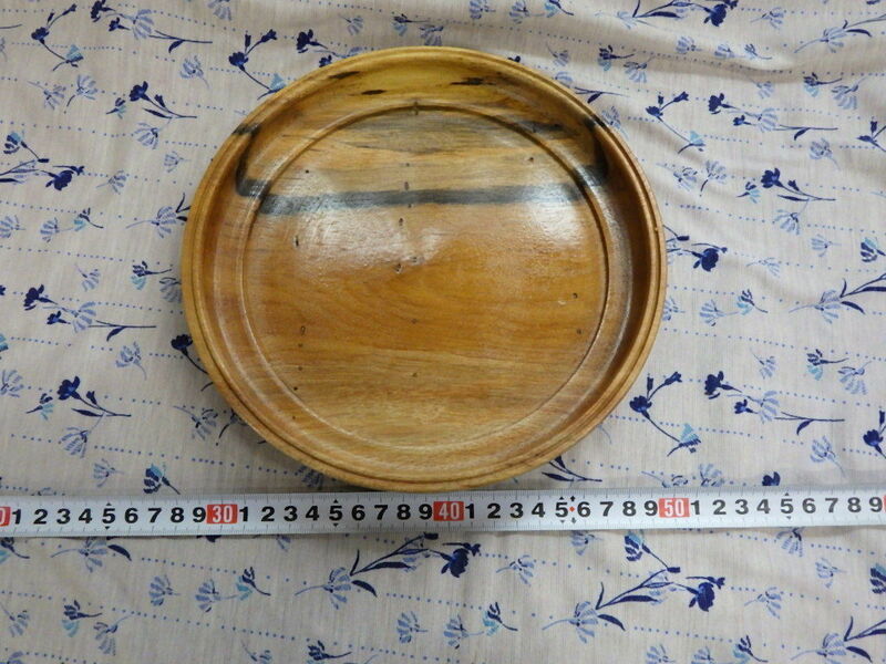  OZ110260☆木工品☆盆☆皿☆材質：柿☆一点物♪