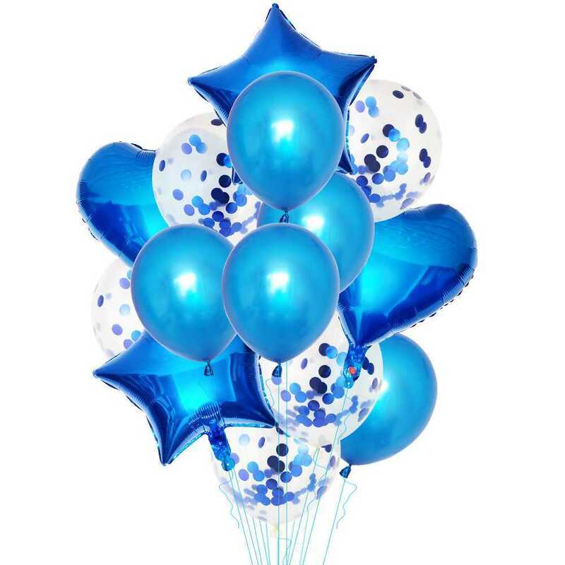誕生日　パーティー　飾り付け　バルーン風船セット（ブルー）