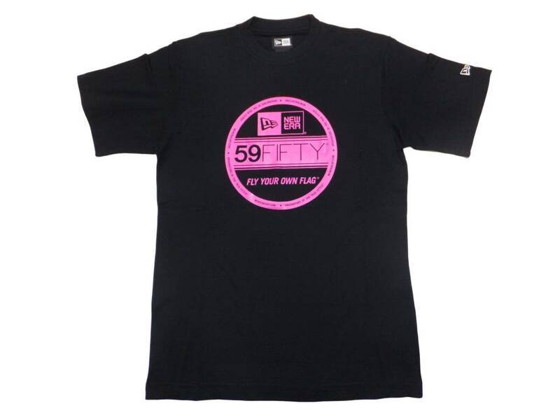 【送料無料】新品NEW ERA Tシャツ Visor Sticker Mサイズ ニューエラ ストリート系 CAP キャップ HIP HOP ヒップホップ 半袖 黒×ピンク 16