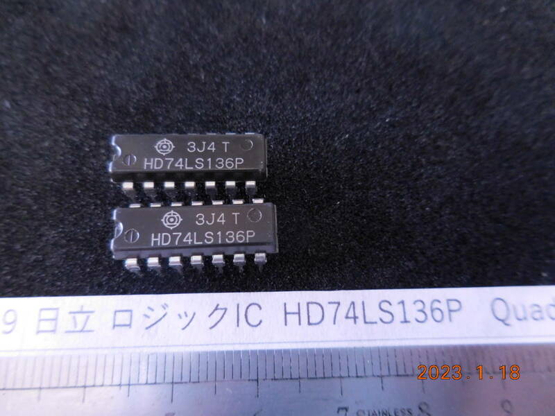 HITACHI ロジックIC HD74LS136P Quadruple 2-Input Exclusive Or Gates w/open collector Outputs 5個１組 #409