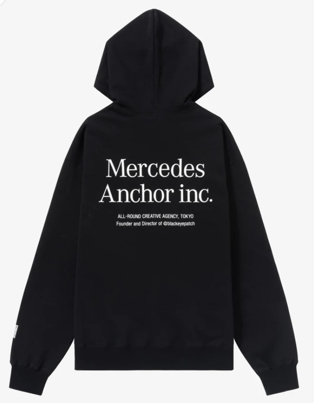 新品 Lサイズ Mercedes Anchor inc. Hoodie メルセデス アンカー インク パーカー BLACK ブラック