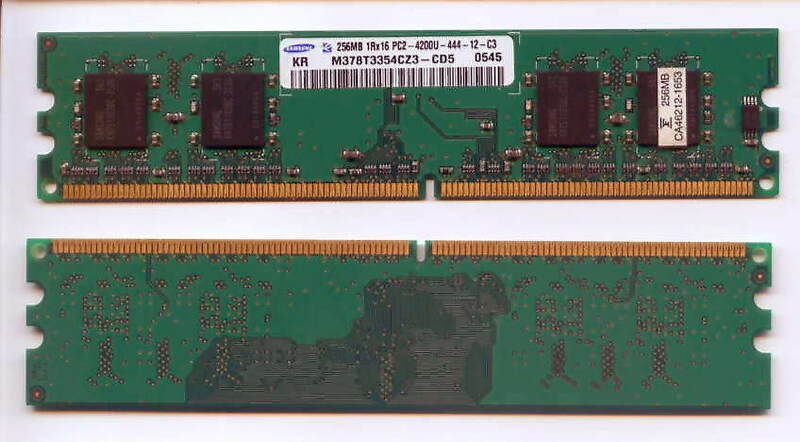 【SAMSUNG】DDR2-256MB PC2-4200U-444＝240pin（２枚組、計512MB） 