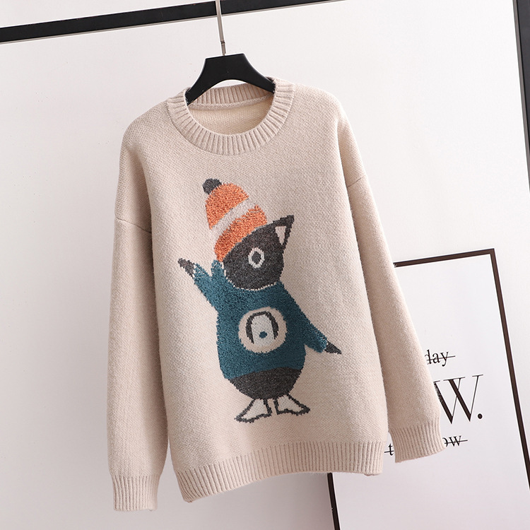 新品未使用・送料無料 セーターを着ているペンギンのセーター SAND LAND BLUE ライトベージュ フリーサイズ レディース メンズ 国内発送