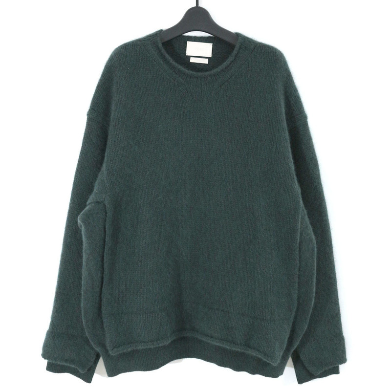 YOKE 定価41,800円 21AW CONNECTING CREW NECK KNIT LS ドッキングデザインクルーネックニットセーター 3 YK21AW0286S ヨーク