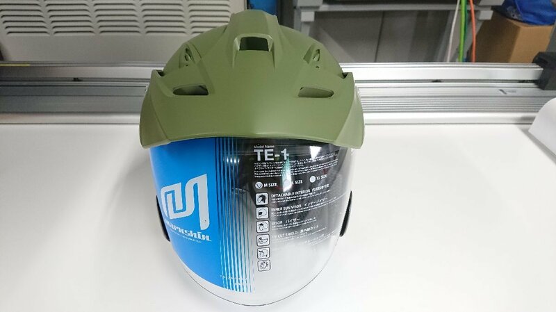 MARUSHIN MSJ1 TE-1 オープンフルフェイスヘルメット Mサイズ マットカーキー 【開封品】【箱破損有り】(2479902)※代引き不可