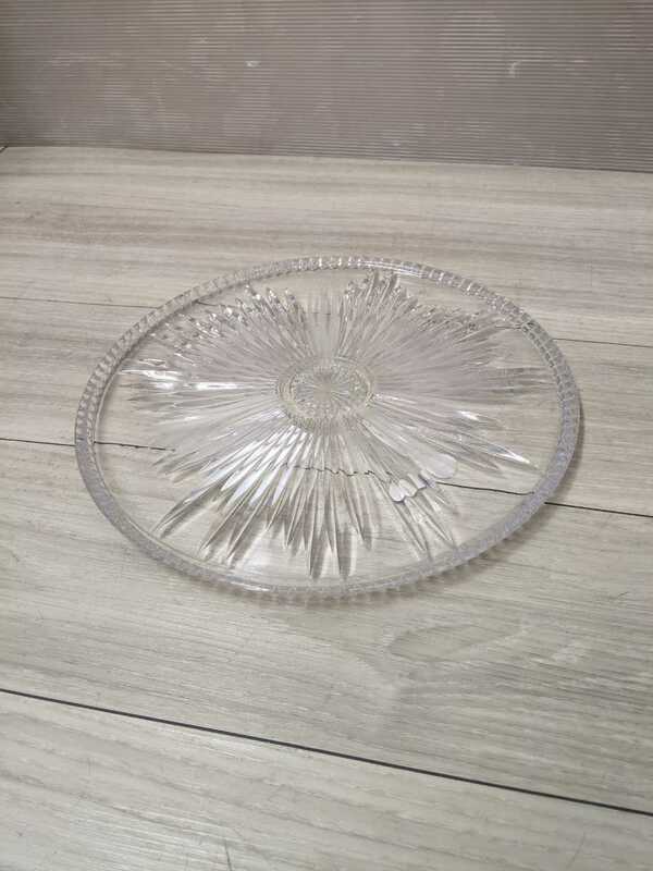 BOHEMIA ボヘミアグラス クリスタルガラス プレート　丸皿 洋食器 フルーツ入れ インテリア