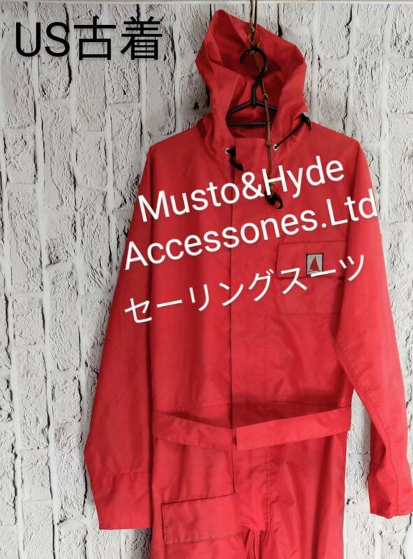★送料無料★ Musto&Hyde Accessones.Ltd セーリング スーツ ヨット つなぎ ツナギ イングランド製 ジャンプスーツ 防風 防水 Large 相当