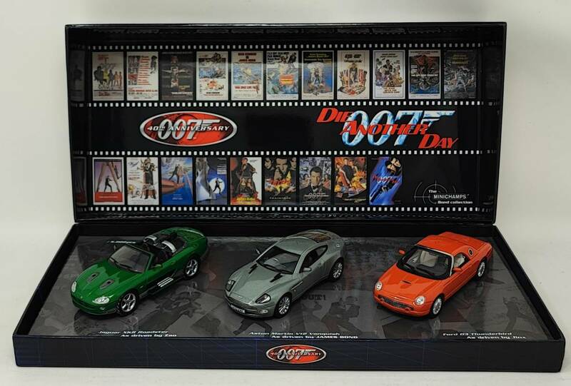 ★MINICHAMPS 1/43 007 DIE ANOTHER DAY ASTON MARTIN JAGUAR FORD THUNDERBIRD 3台セット★