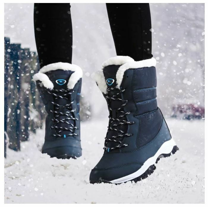 23.5cm 37号　冬靴　レディース　シューズ　ヒール　ブーツ　防寒　防水　雪　スノー防滑　ブルー　軽量　新品　送料無料