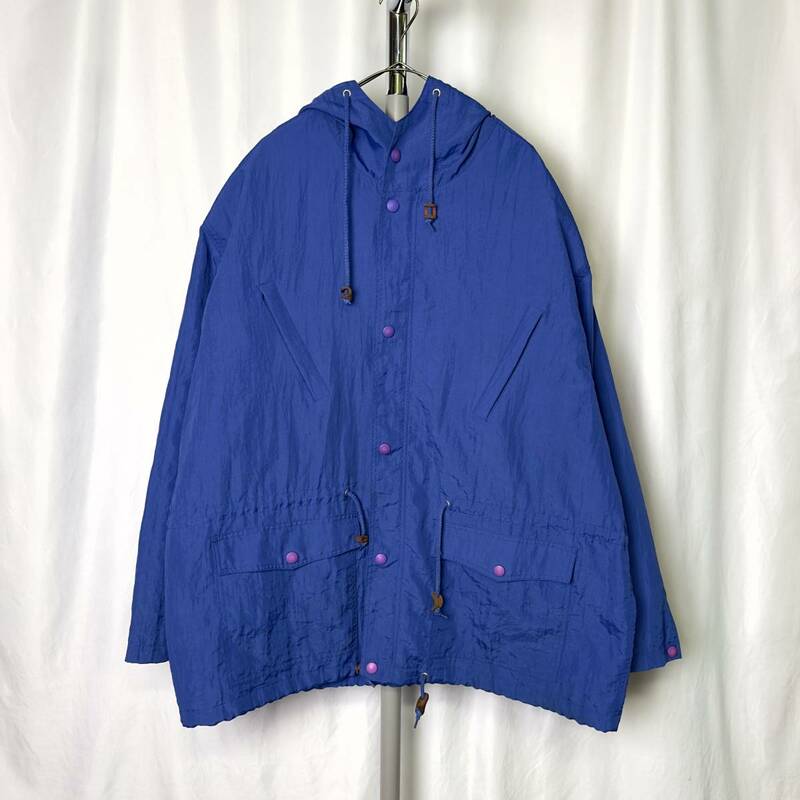 90s OLD GAP オールド ギャップ ナイロン モッズコート XL ビッグサイズ ブルー 青 フィッシュテール パーカー 80s 00s 古着 ビンテージ