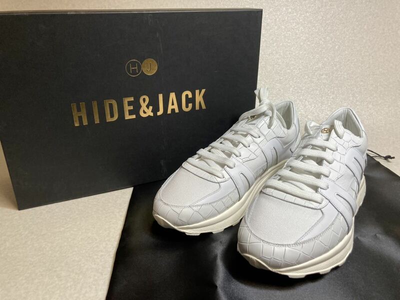 新品　ハイド＆ジャック／ＨＩＤＥ＆ＪＡＣＫ（伊）　大人のスニーカー４１白　定番【ジェット】２５．５～２６ｃｍ位　　定価４．３万円