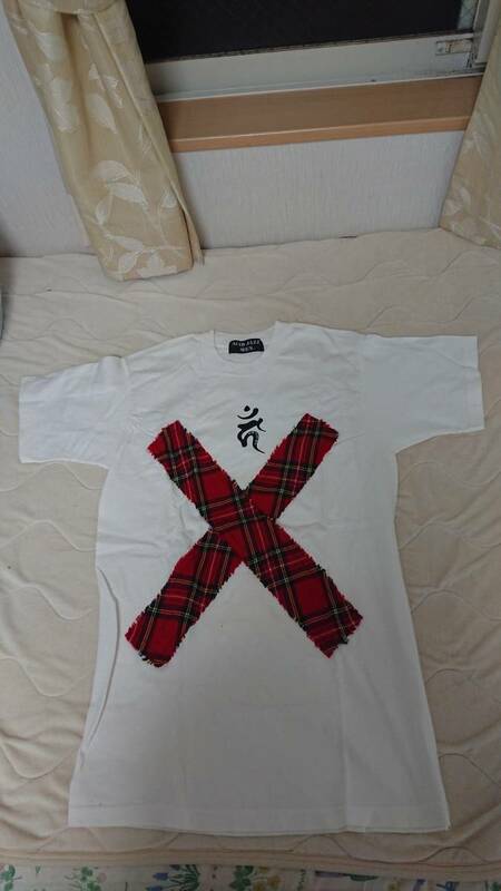 ☆『ACID JAZZ MAN』Tシャツ(半袖)X/Lサイズ/白/チェック/洋服/オシャレ/ファッション/カットソー/ブランド/大人気