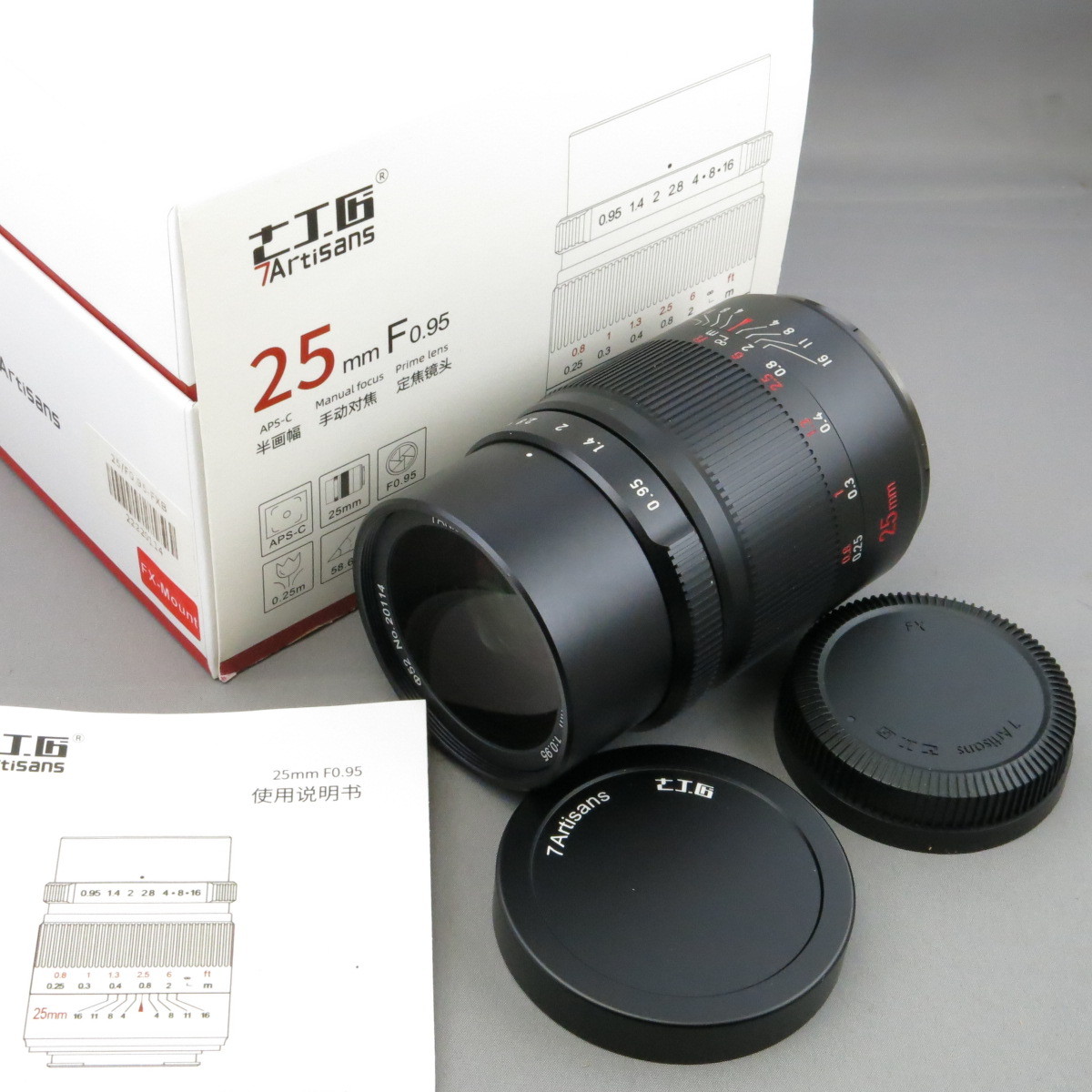 【新品同様】七工匠7Artisans　FUJI X25mmF0.95　★NO.5681