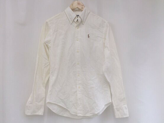 ralph lauren シャツ 長袖 ボタンダウン 刺繍 ポニー コットン classicfit サイズ4 ホワイト メンズ 1209000000419
