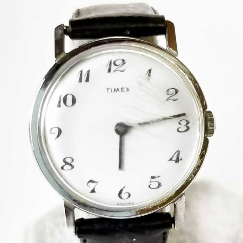 動作品 TIMEX タイメックス シンプル 手巻き 機械式 メンズ腕時計 稼働品 m335
