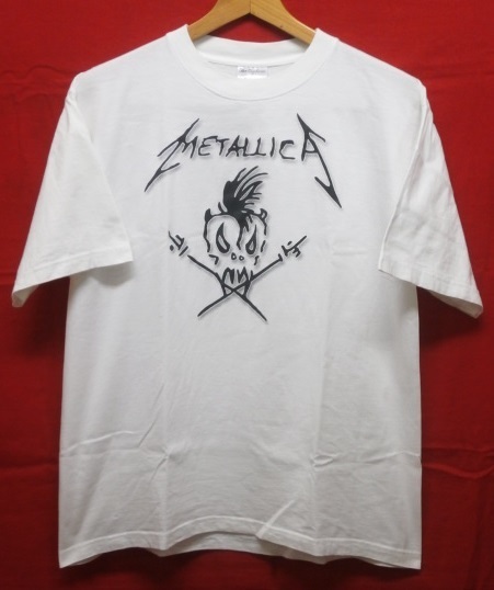 当時もの★メタリカ スカル プリント Tシャツ ホワイト L★Metallica METALLIFUKINCA SKULL T SHIRT★バンドTシャツ ロックT