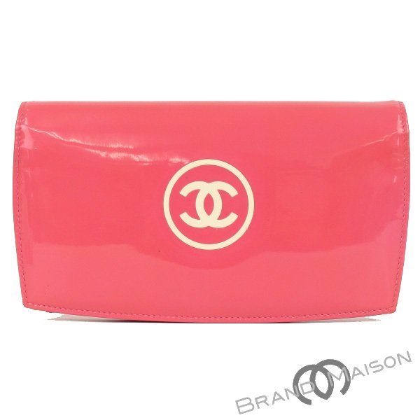 Aランク【シャネル】二つ折り長財布/A69086/メイクアップ/ピンク/エナメル/レディース/CHANEL