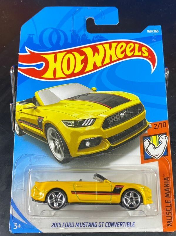 ホットウィール HOTWHEELS 2015 FORD MUSTANG GT CONVERTIBLE フォード マスタング 黄色